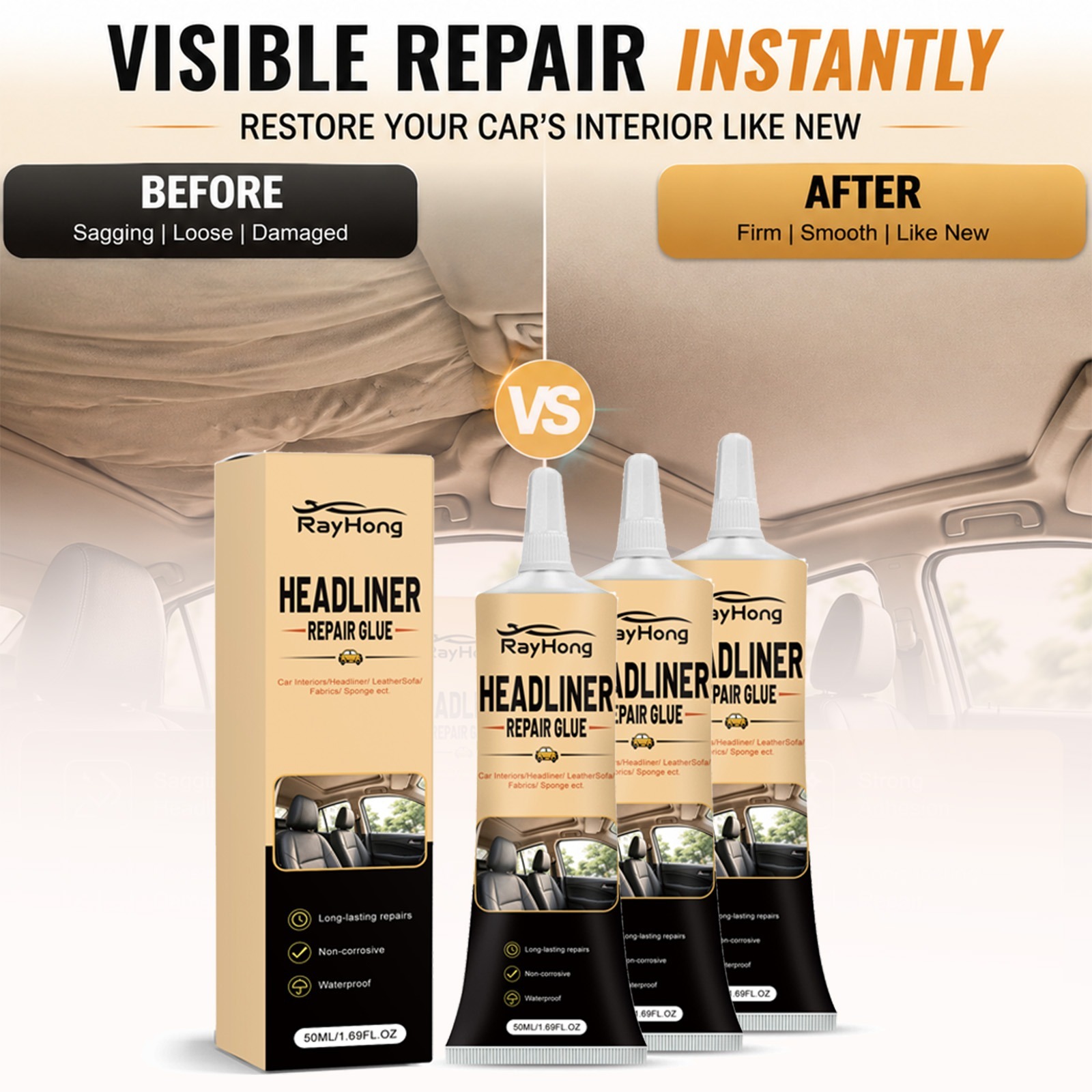 Fabric Glue Bond - Colla per Riparazione Rivestimento Interno Tetto