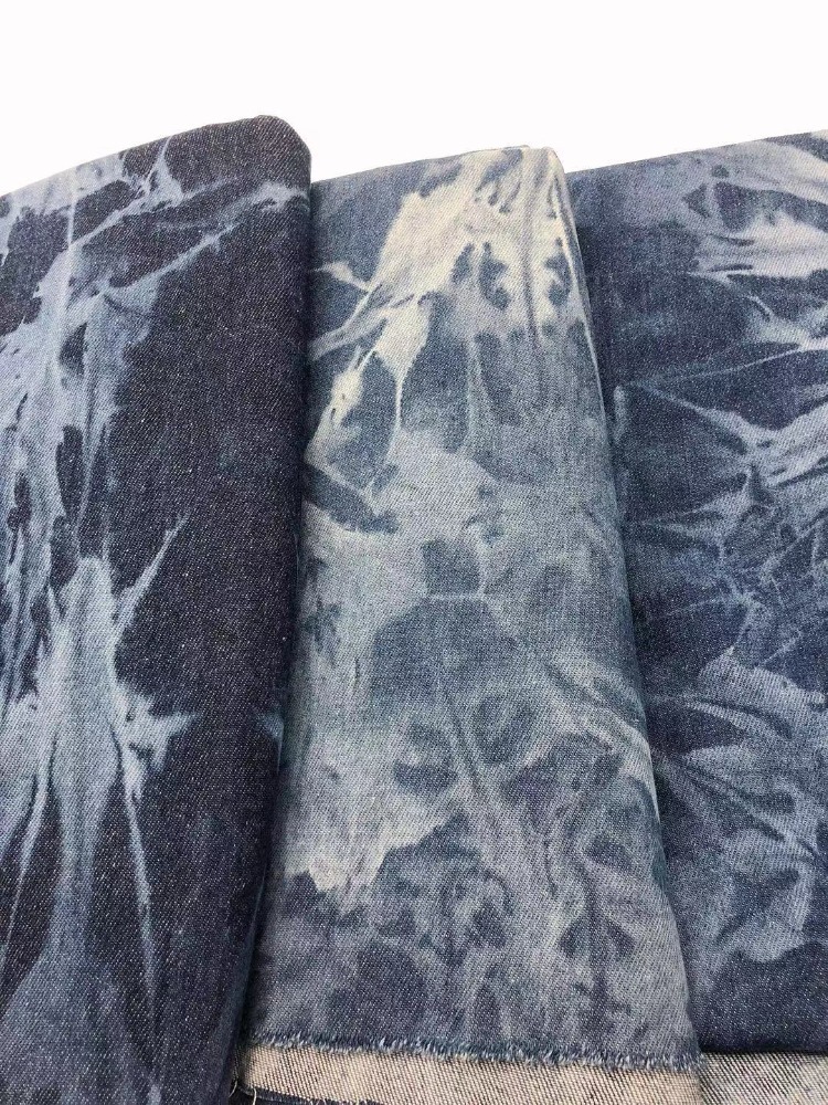 Sewing Tie Dye - Tessuto denim tie-dye al metro per
