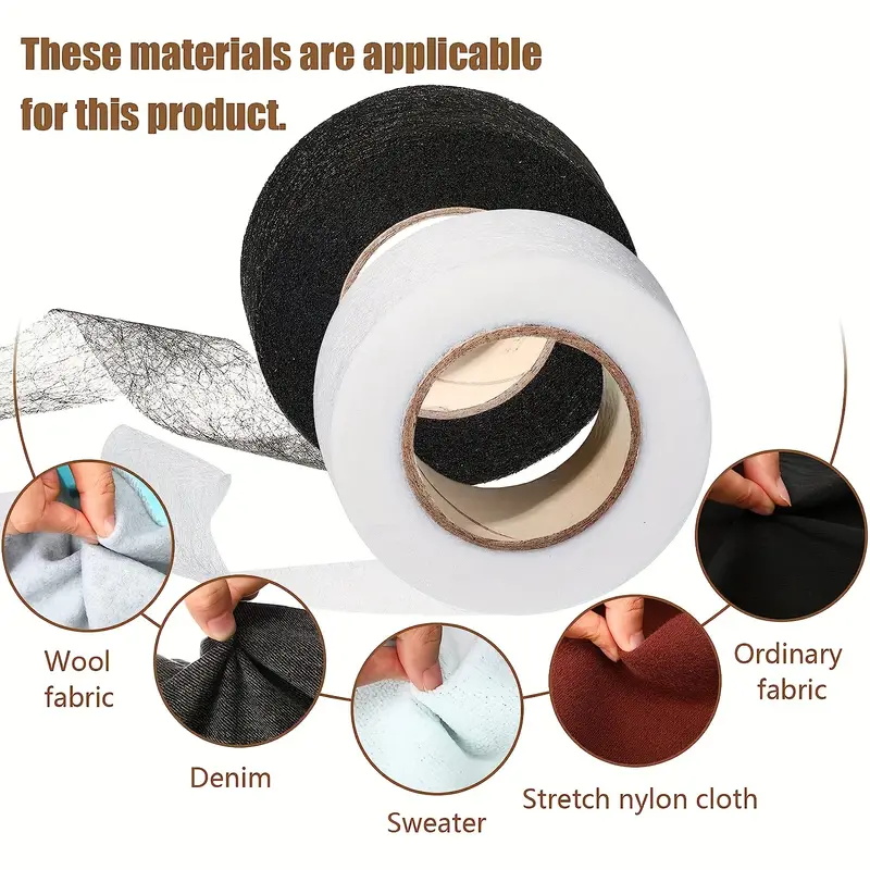 Hem Tape Fusible - 4 Rotoli di Nastro per Ferro