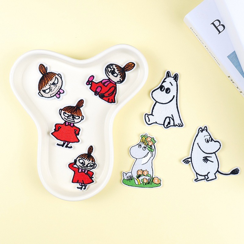 Sewing Repair - Toppe Ricamate Moomin Cartone Animato Carino,