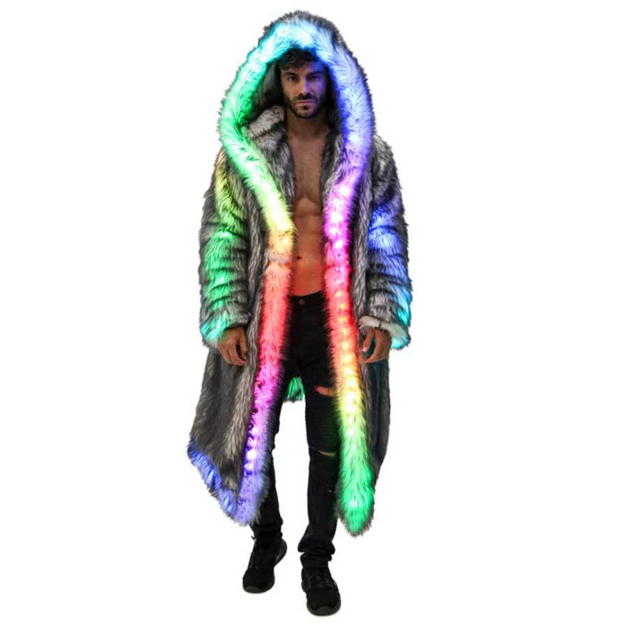 Sewing V - Cappotto in pelliccia sintetica da uomo