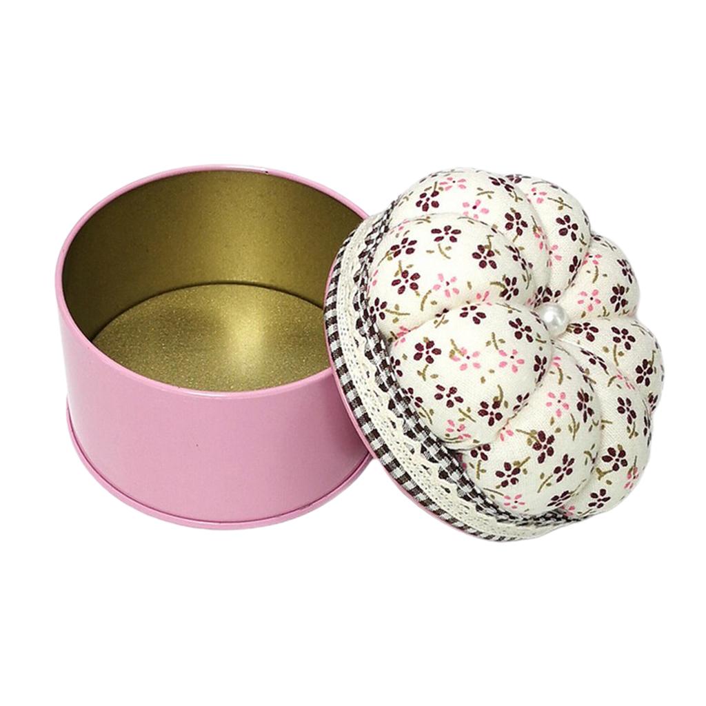 Sewing Pin Cushion - Pincushion in tessuto con scatola portaoggetti