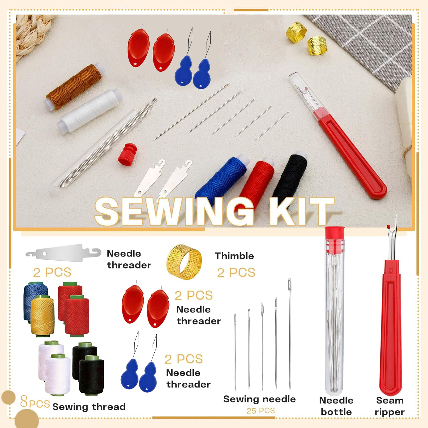 Sewing Repair - Kit di 43 Aghi da Cucito