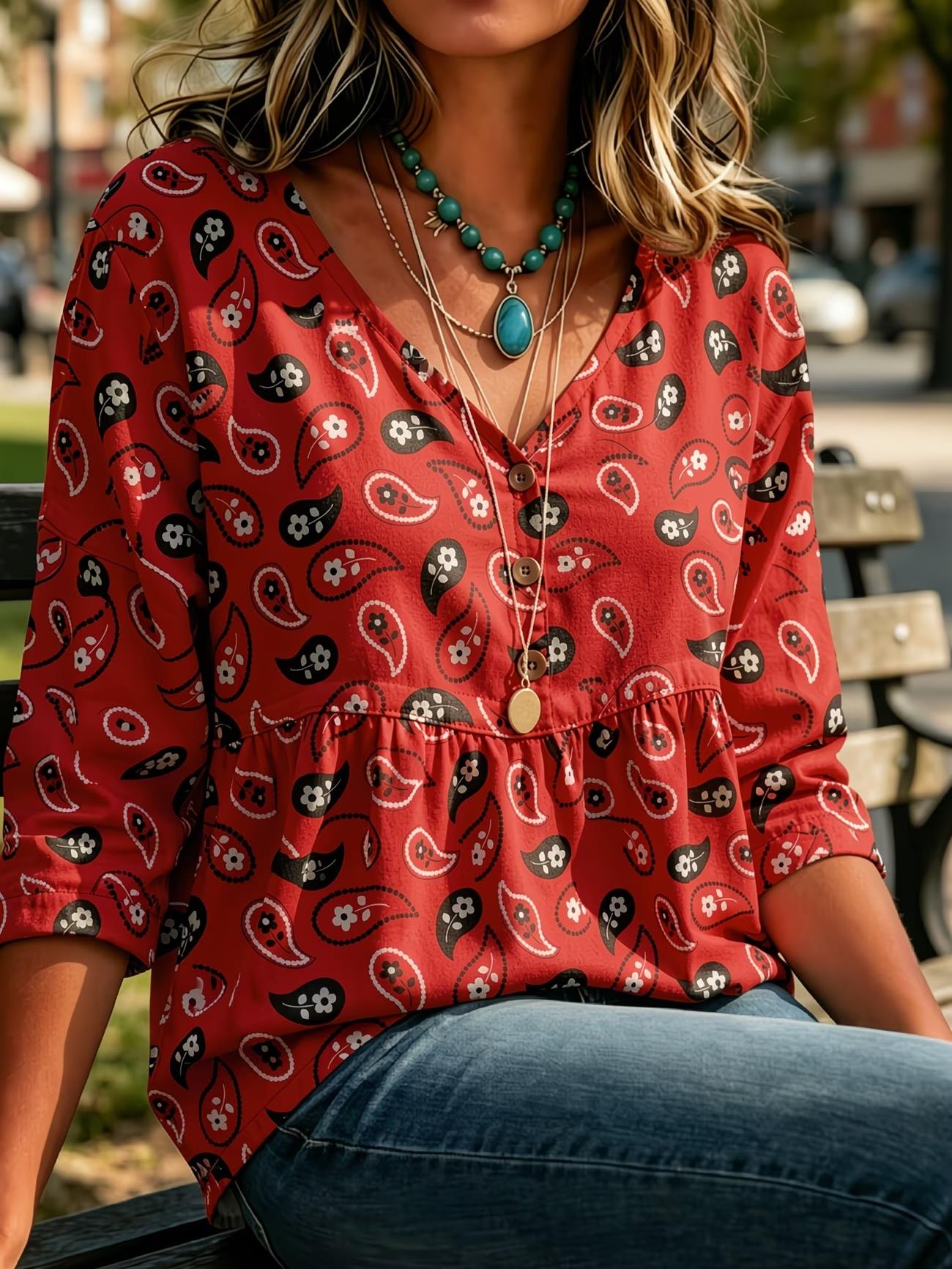 Sewing V - Camicetta da donna vintage boho con