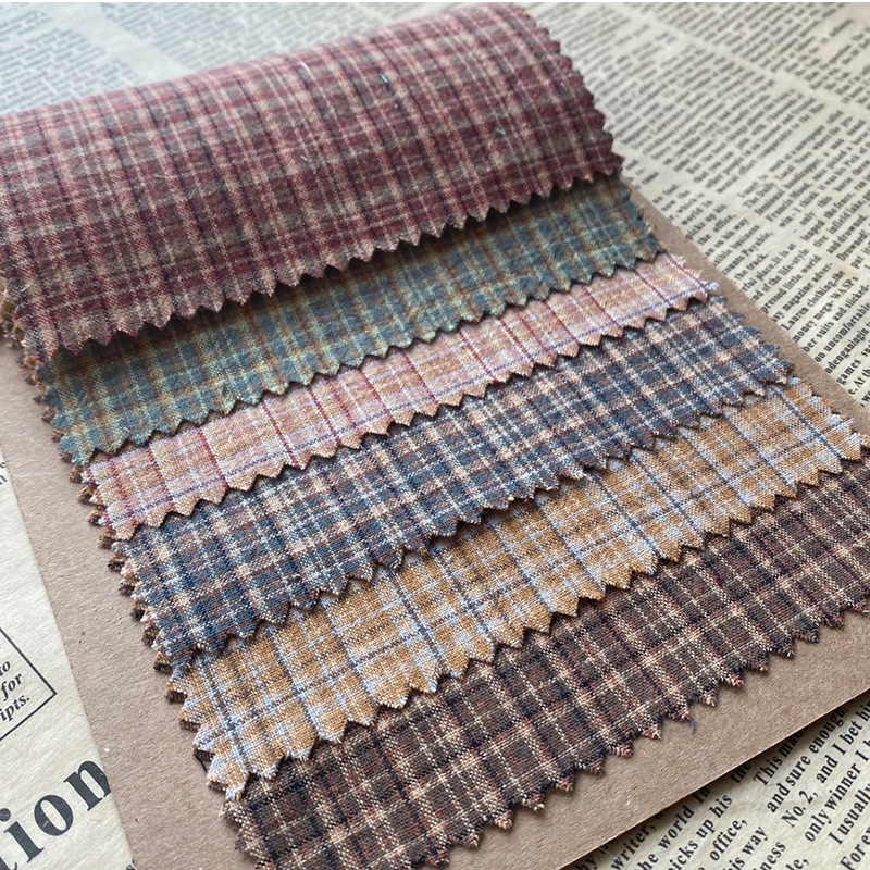 Vintage Sewing Textile - Tessuto di Cotone a Quadri 100x145cm,