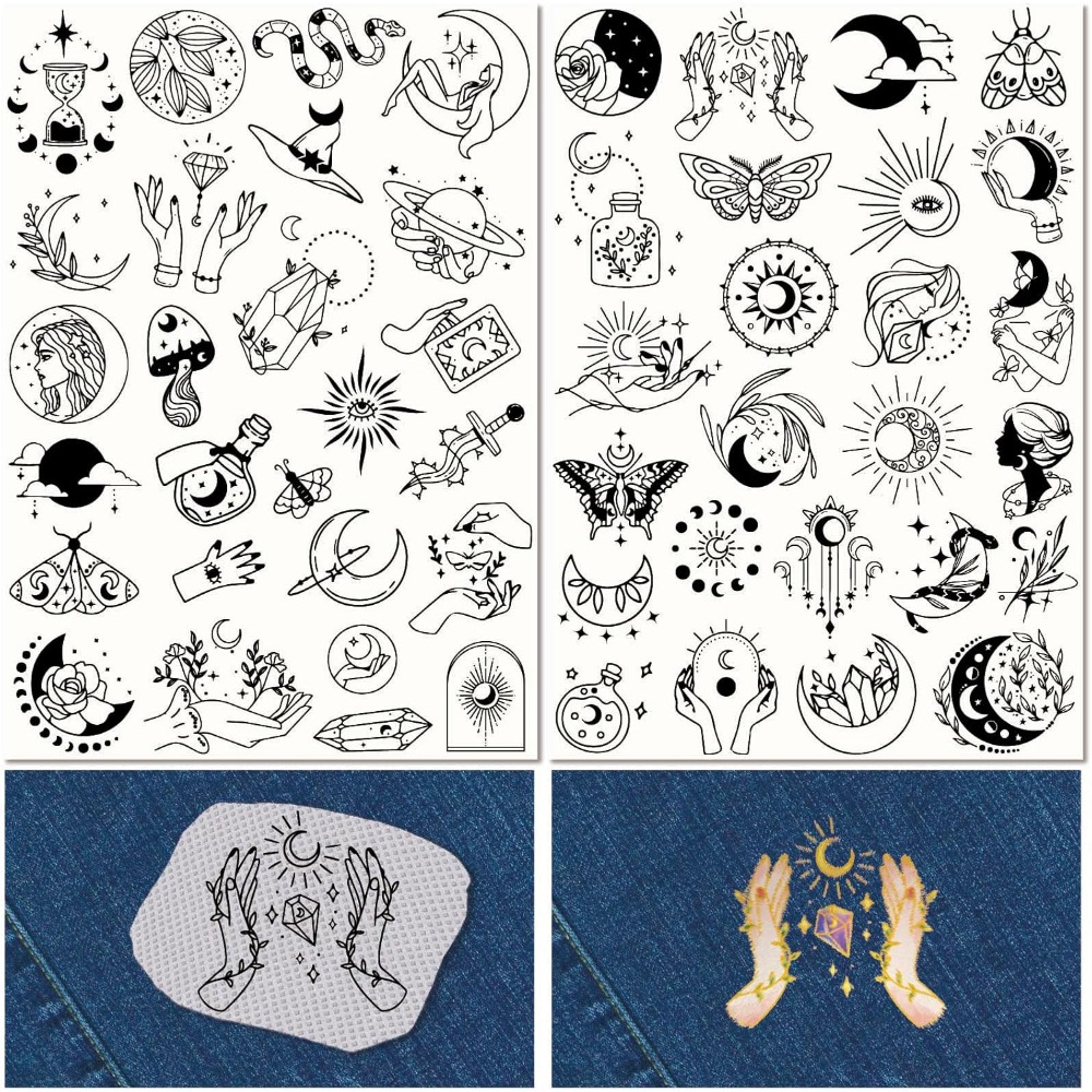 Sewing Embroidery Fabric - 51 Pz Boho Luna Sole Solubile