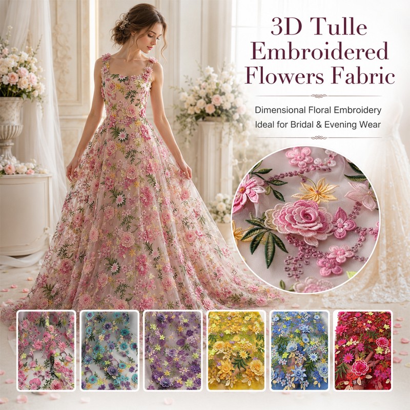 Tessuto in Tulle Ricamato Flor - Sewing And Textile recensione e prezzo