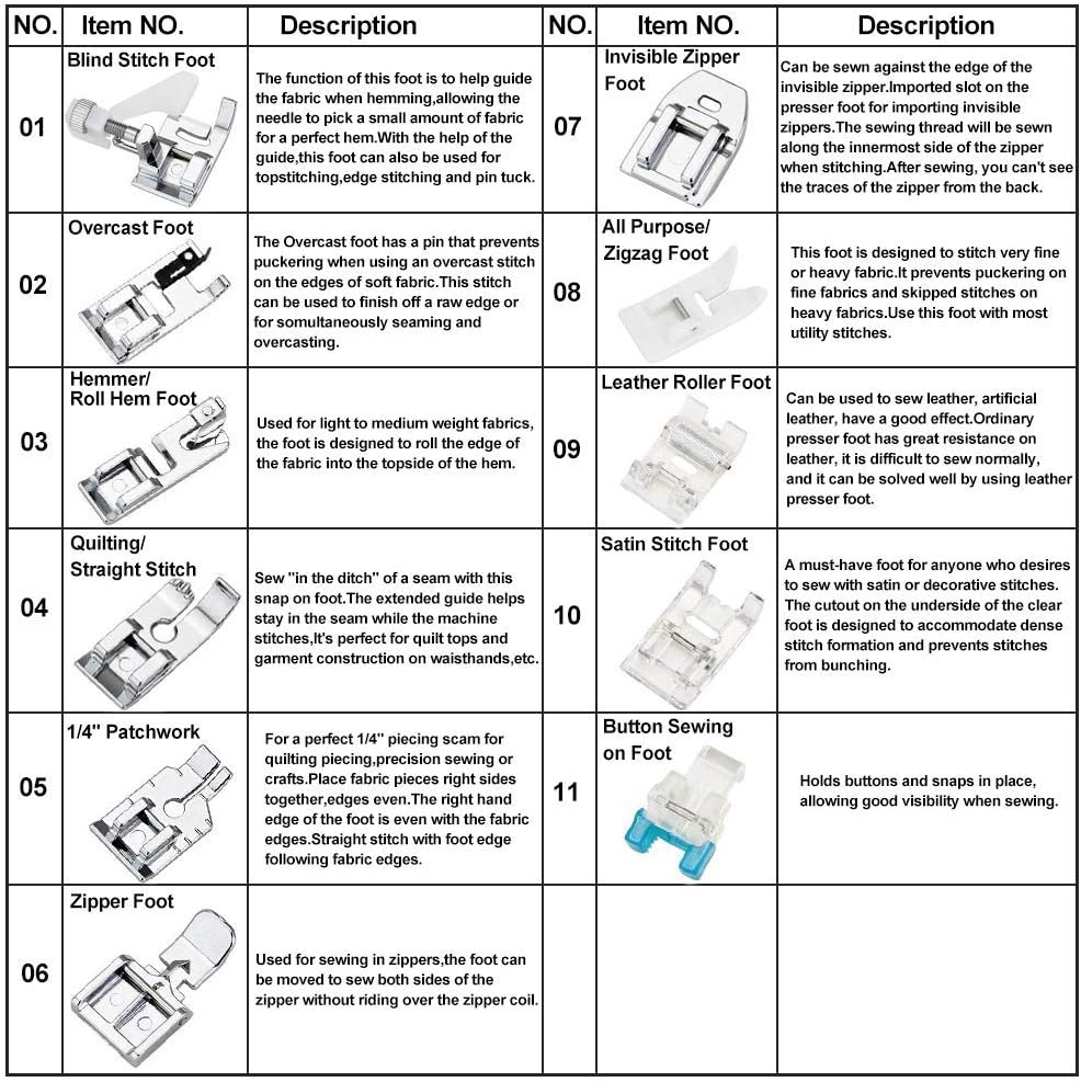 Set di 11 Piedini Premistoffa  - Textile Sewing Machines recensione e prezzo